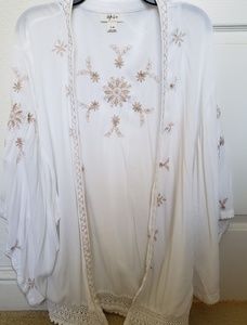 Style & Co Boho Drape Embroidered Cardigan